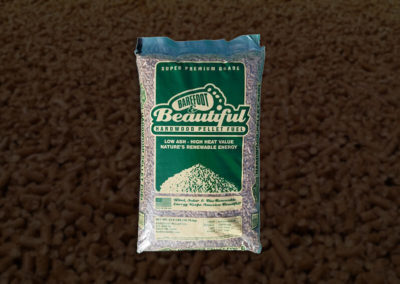 Bag of wood pellets used for fuel
