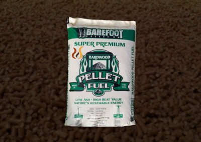 Bag of wood pellets used for fuel
