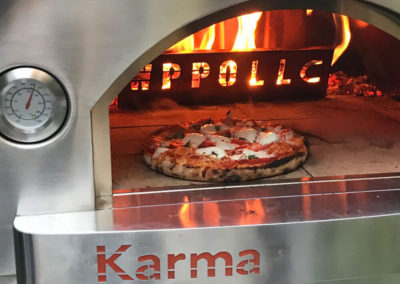 Pizza inside pizza oven